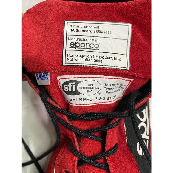 NEW Sparco Slalom+ Suede FIA/SFI Compliant Racing Shoe Red/Black 13 main image 6